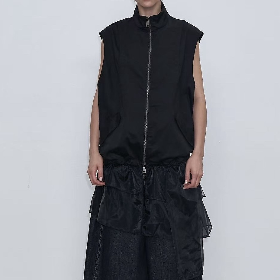 Sheer Layer Vest Black