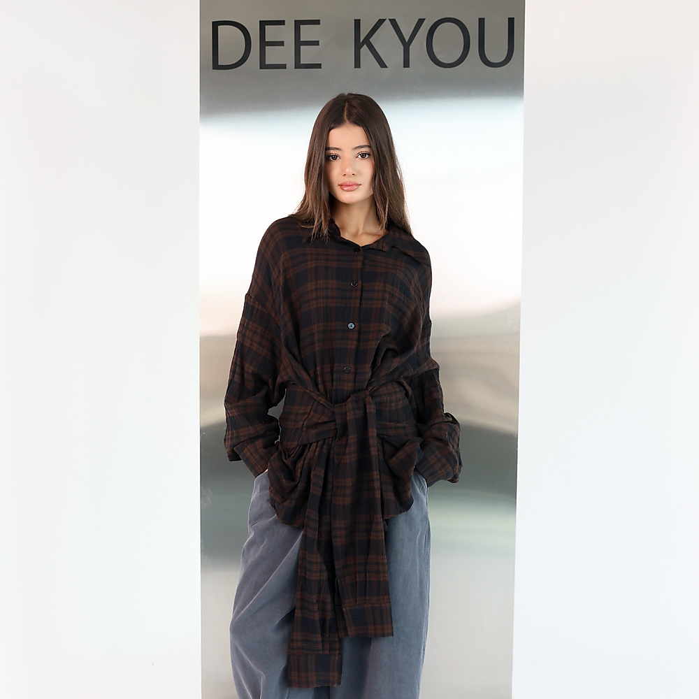 Twofold Plaid Shirt Brown