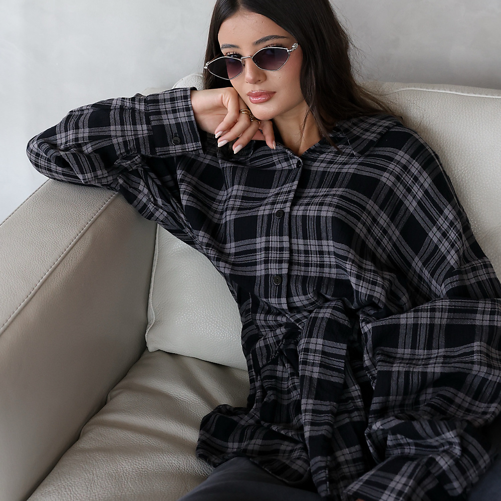 Twofold Plaid Shirt Gray