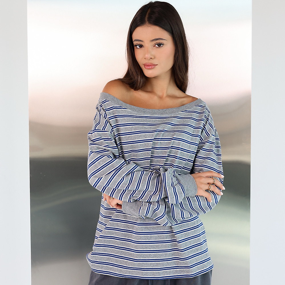 The Riviera Top Grey Blue