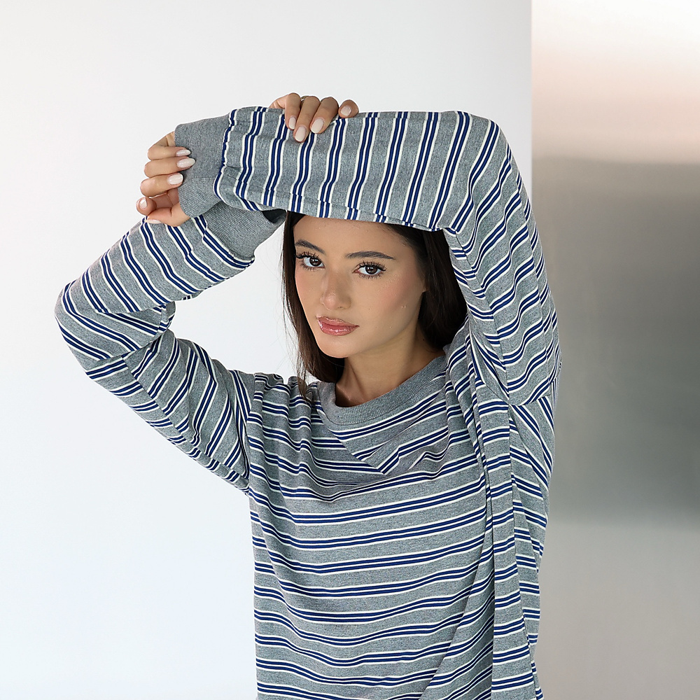 The Riviera Top Grey Blue