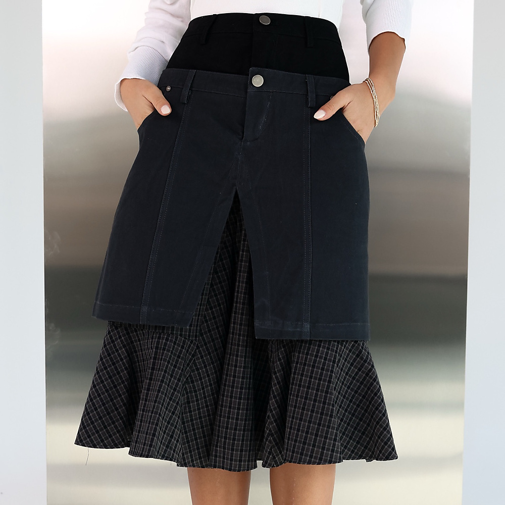 The Noir Layered Skirt Dark Grey