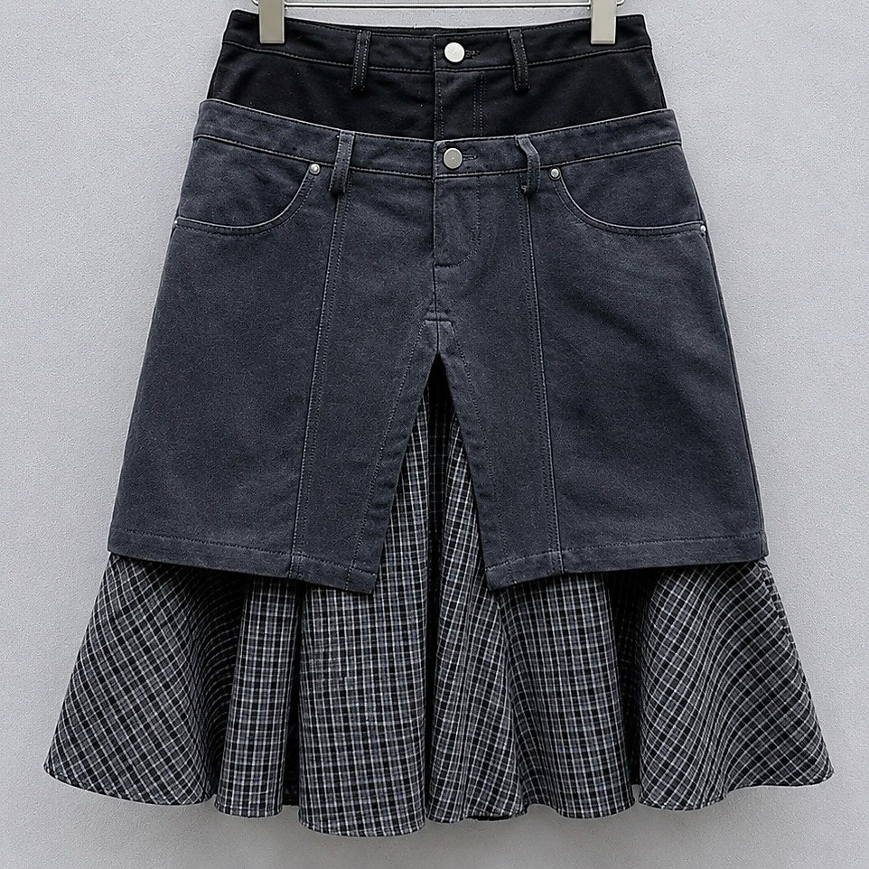 The Noir Layered Skirt Dark Grey
