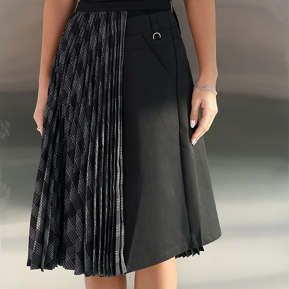 Pleated Panel Skirt