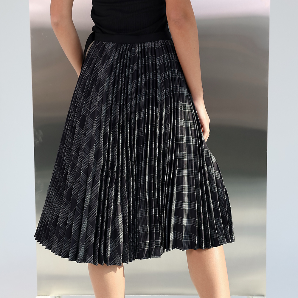 Pleated Panel Skirt