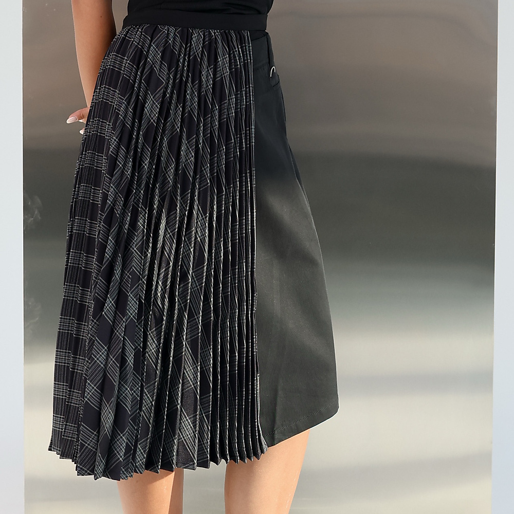 Pleated Panel Skirt