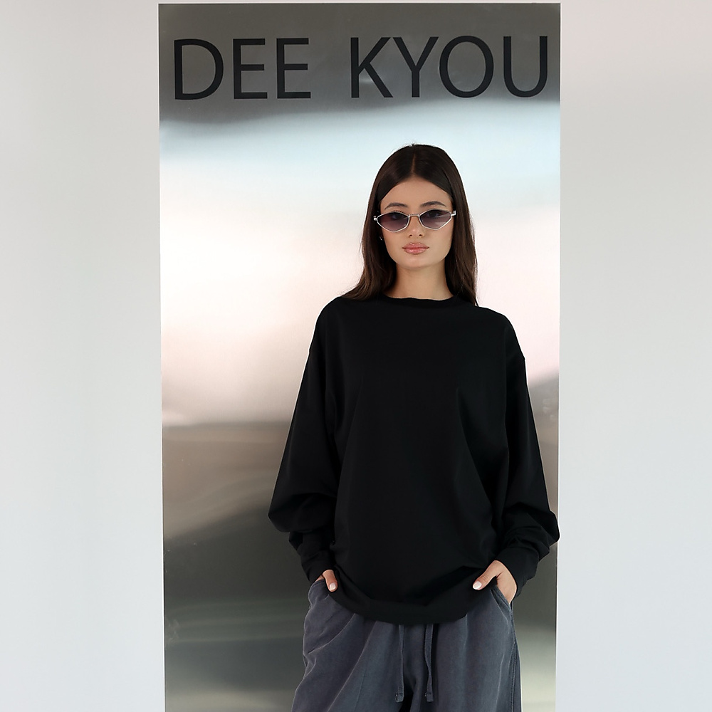 Black Cotton Top Over size