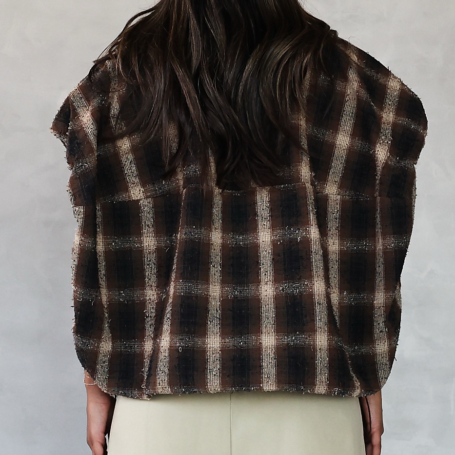Checked vest Brown