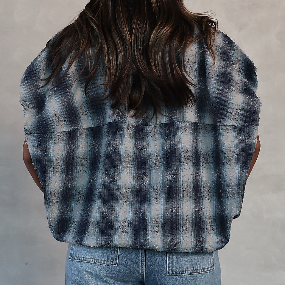 Checked vest Blue