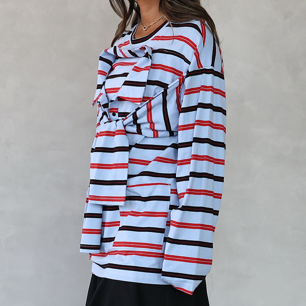 Double Take Stripe Tee Blue