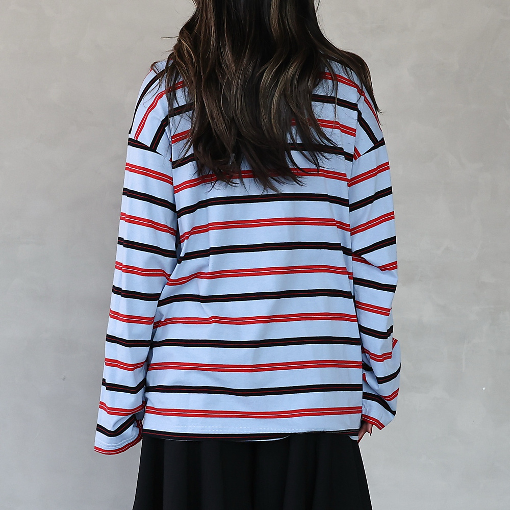 Double Take Stripe Tee Blue