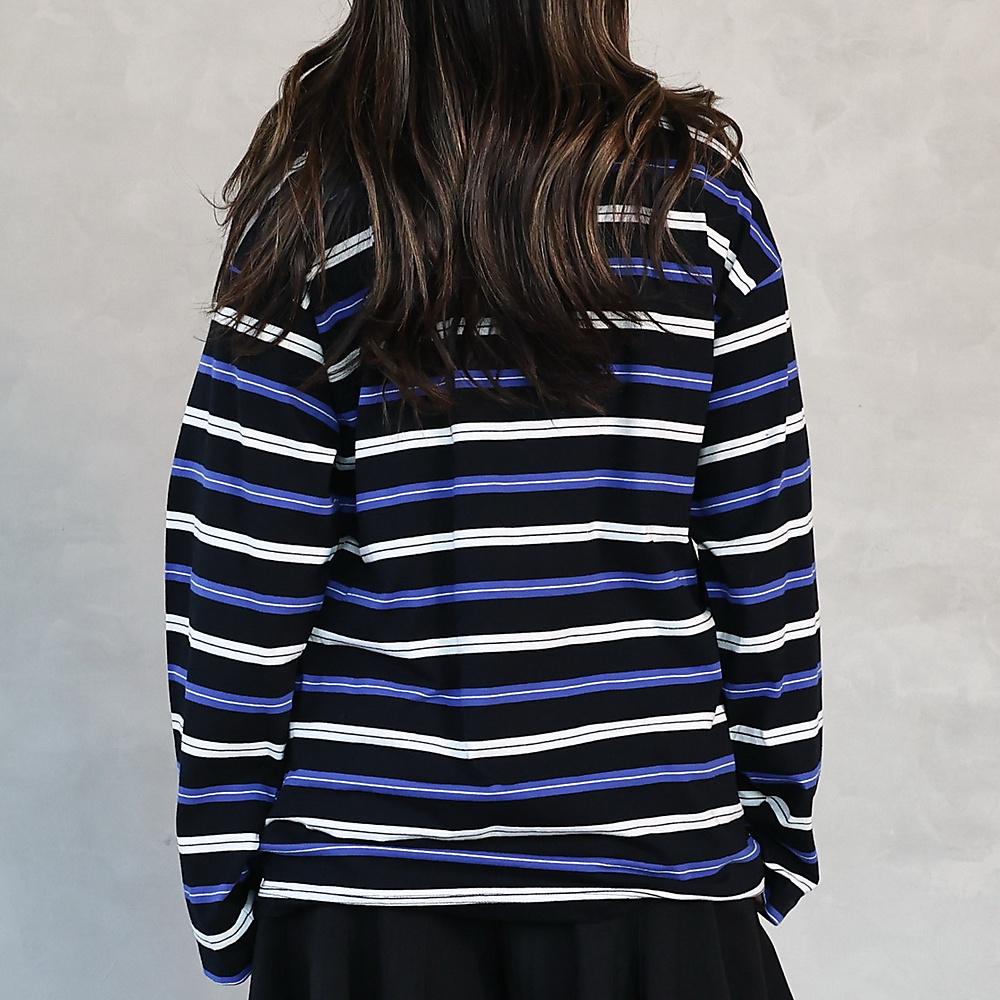 Double Take Stripe Tee Black