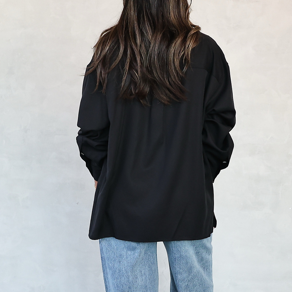 Contrast Strap Shirt Black