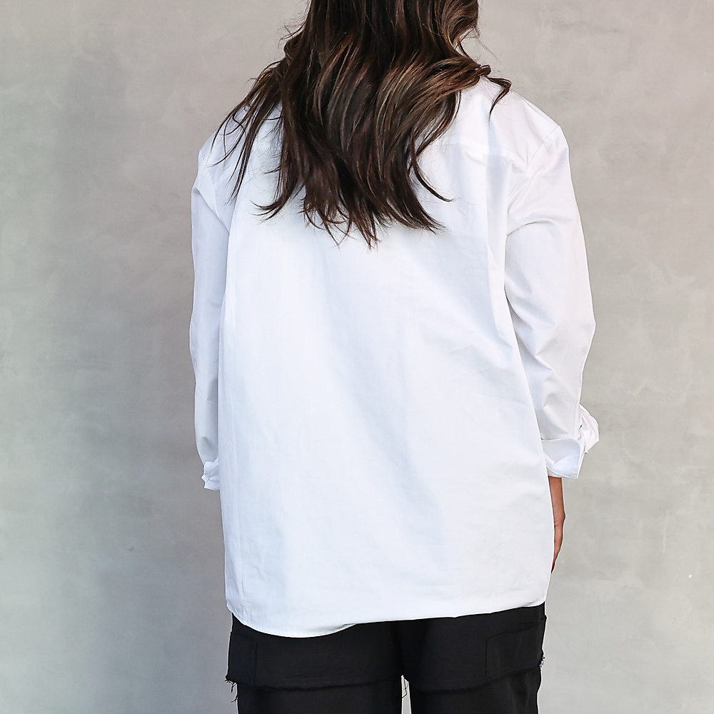 Offset Panel Shirt White