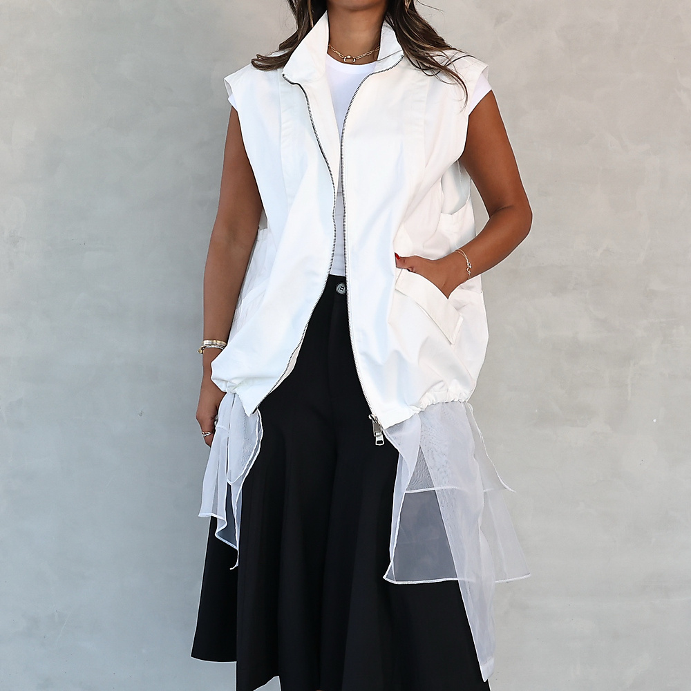 Sheer Layer Vest White