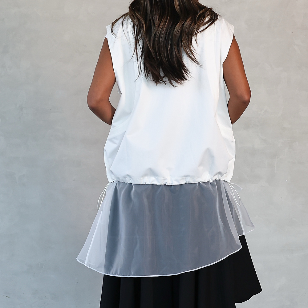 Sheer Layer Vest White