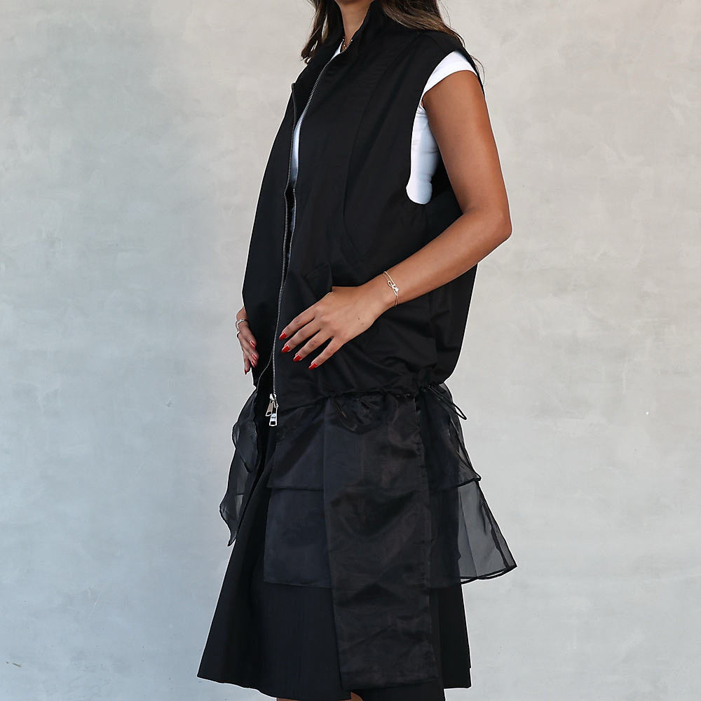 Sheer Layer Vest Black