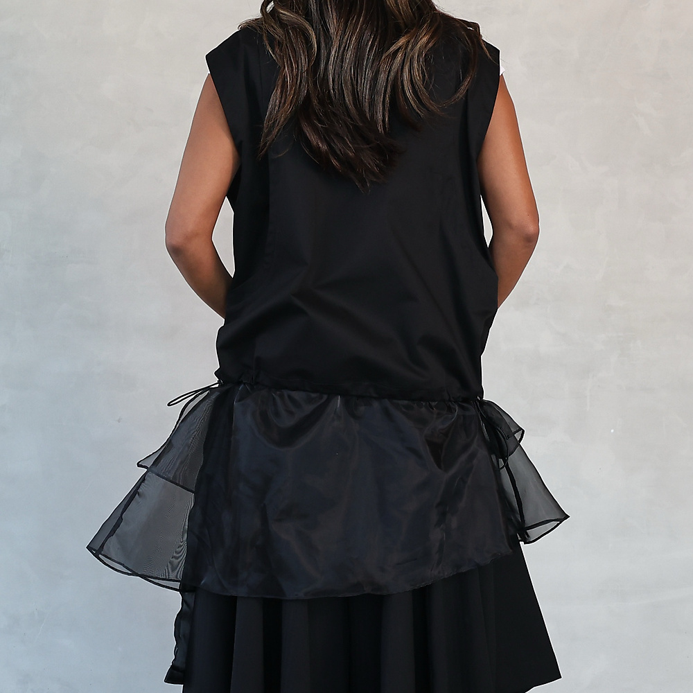 Sheer Layer Vest Black