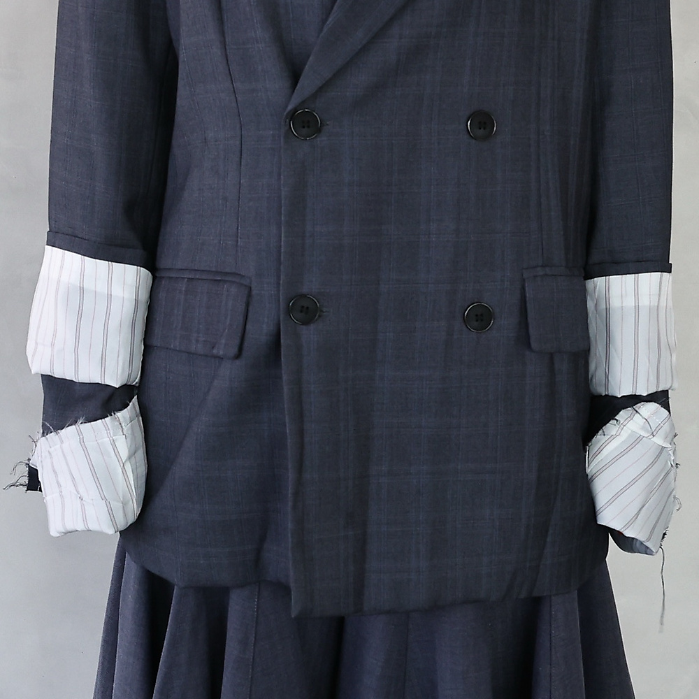Layered Cuff Blazer Grey