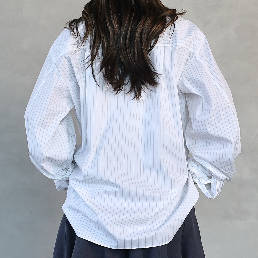 Oversized Pinstripe Shirt White
