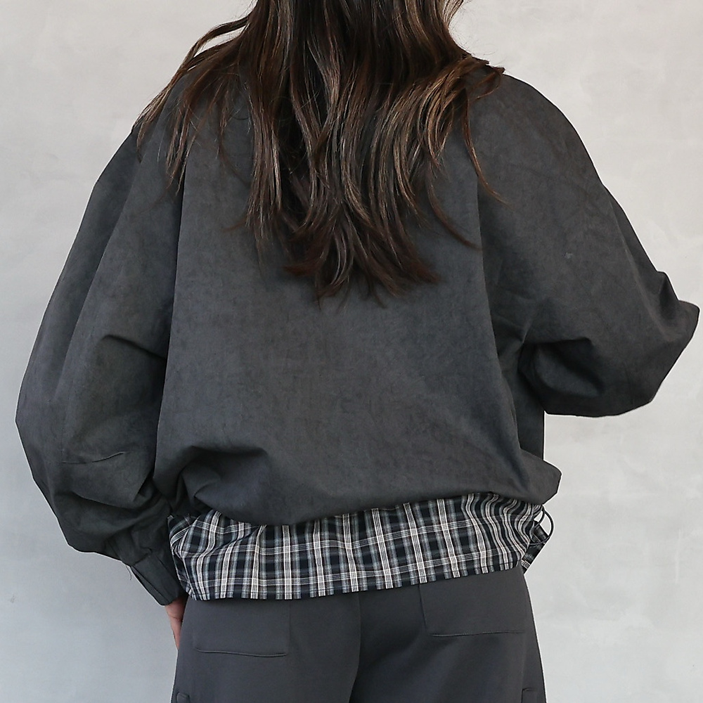 Oversized Bomber Jacket Charcoal