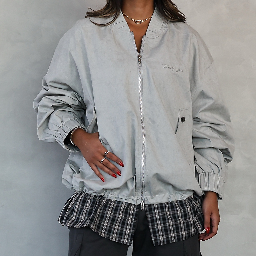 Oversized Bomber Jacket light Grey
