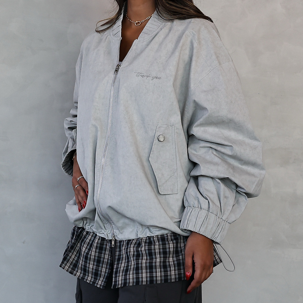 Oversized Bomber Jacket light Grey