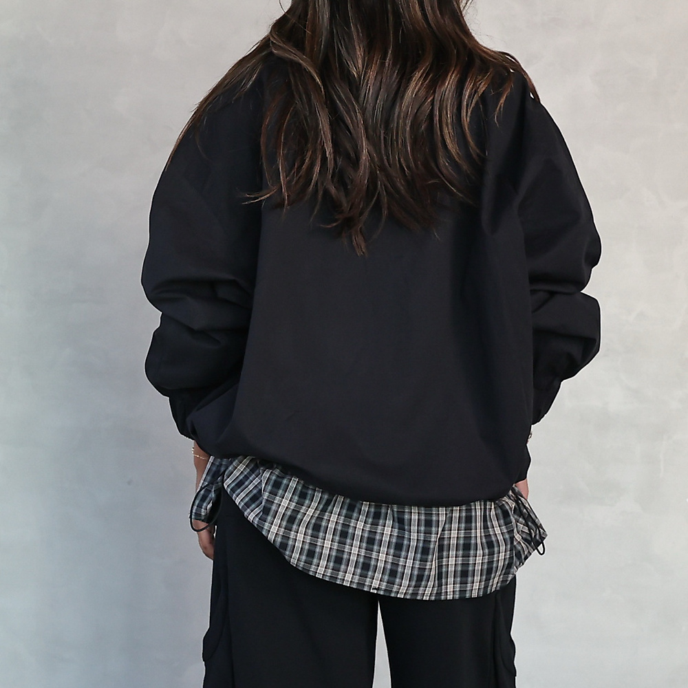 Oversized Bomber Jacket  Black