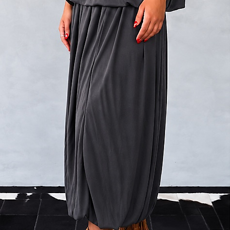 Light Wool Top & Maxi Skirt Set Grey