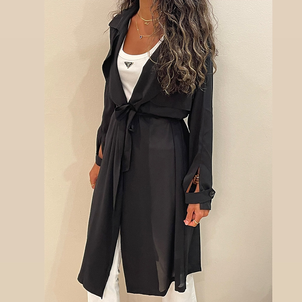 Chiffon Cardigan Black