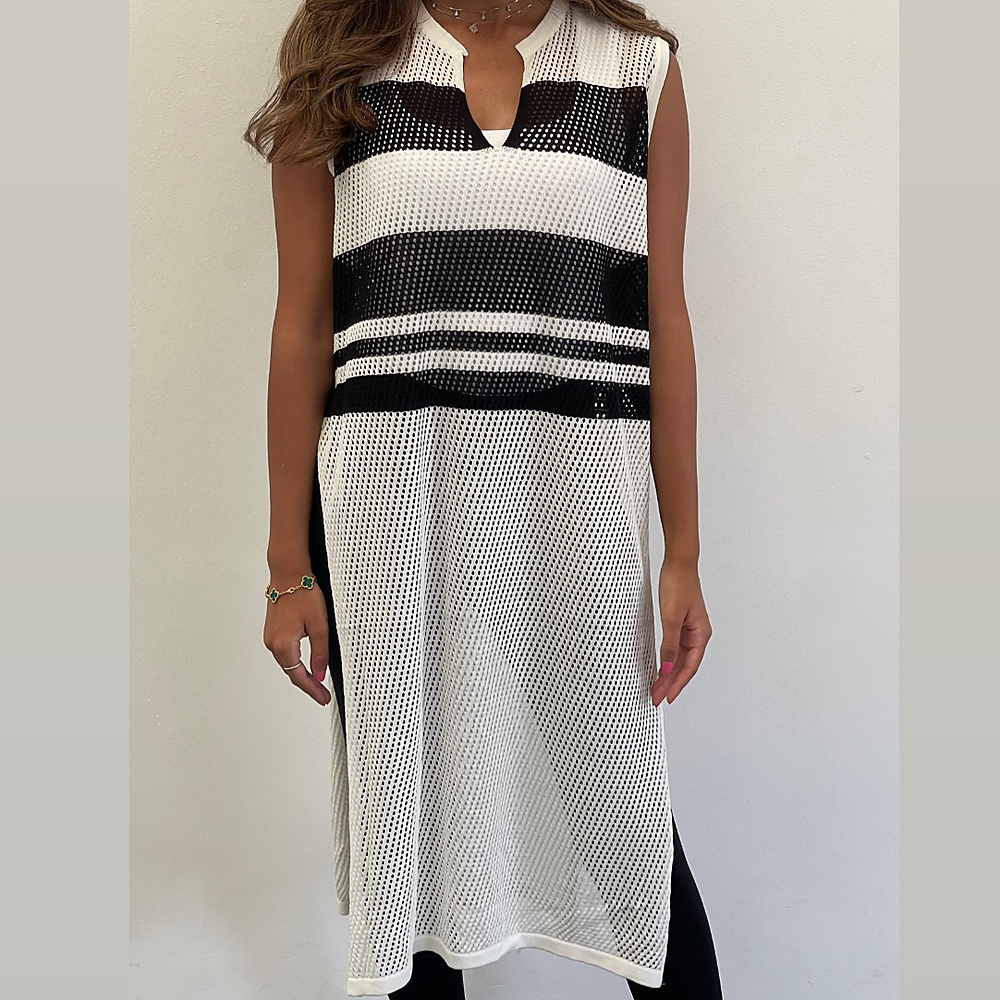 Striped slit white