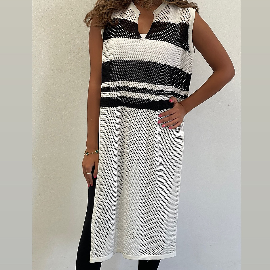 Striped slit white