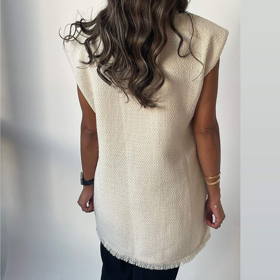 Tweed padded Beige Vest