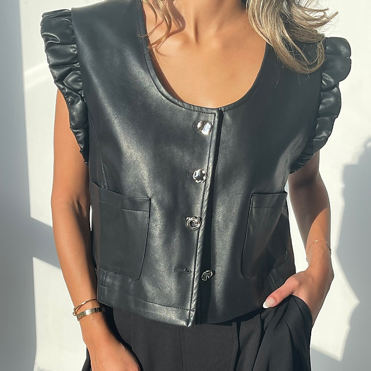 Raffles vest leather