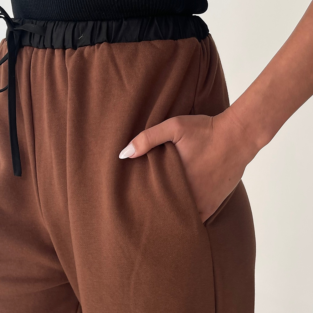 Printed Cotton pants Brown