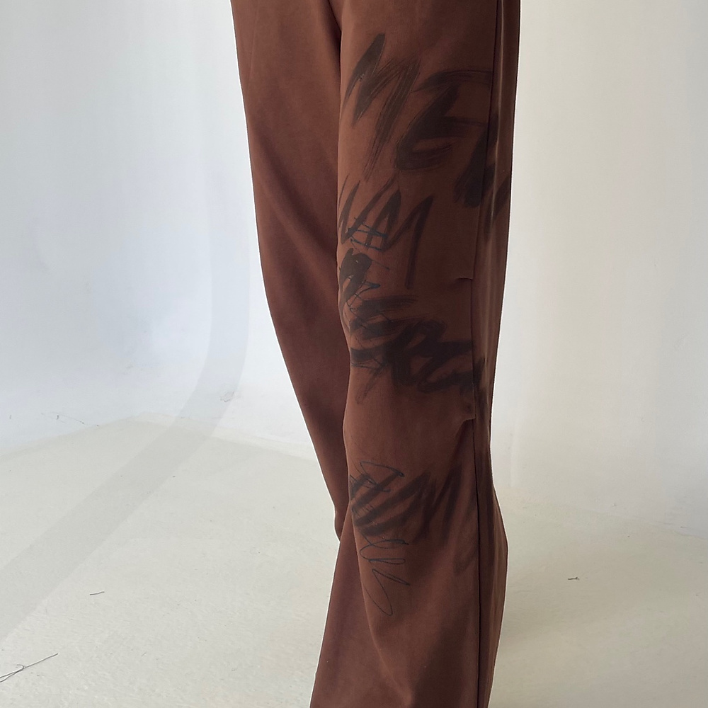 Printed Cotton pants Brown