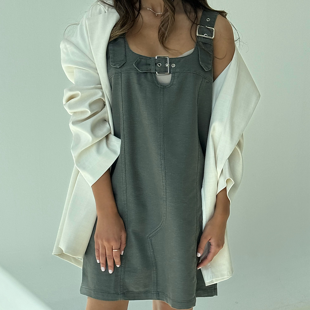 Belted Dress Grey