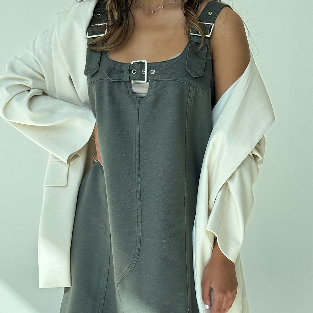 Belted Dress Grey