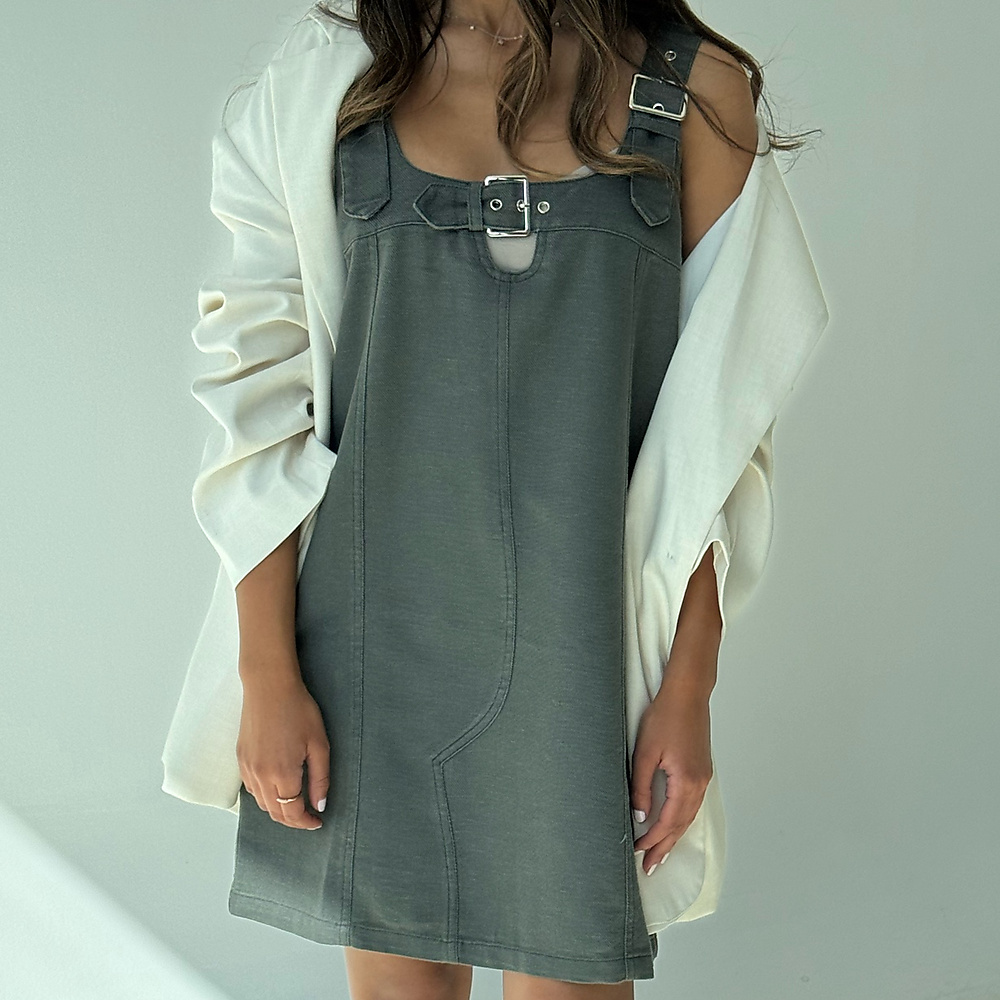 Belted Dress Grey