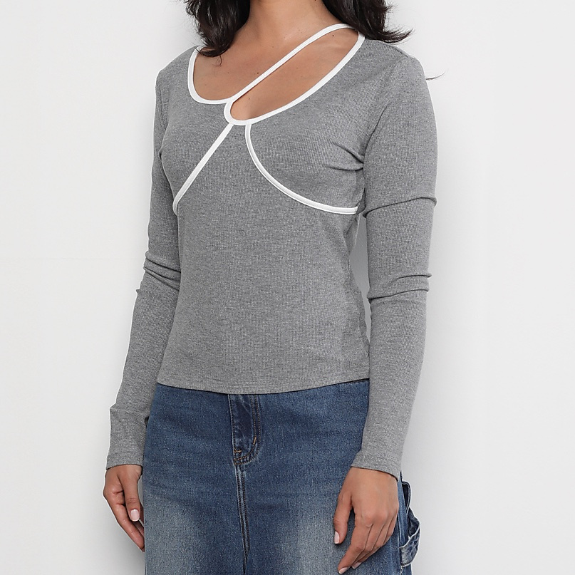 line grey top