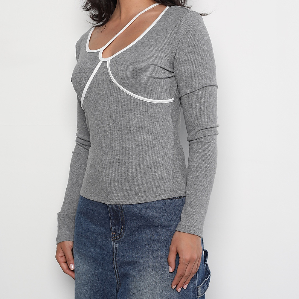 line grey top
