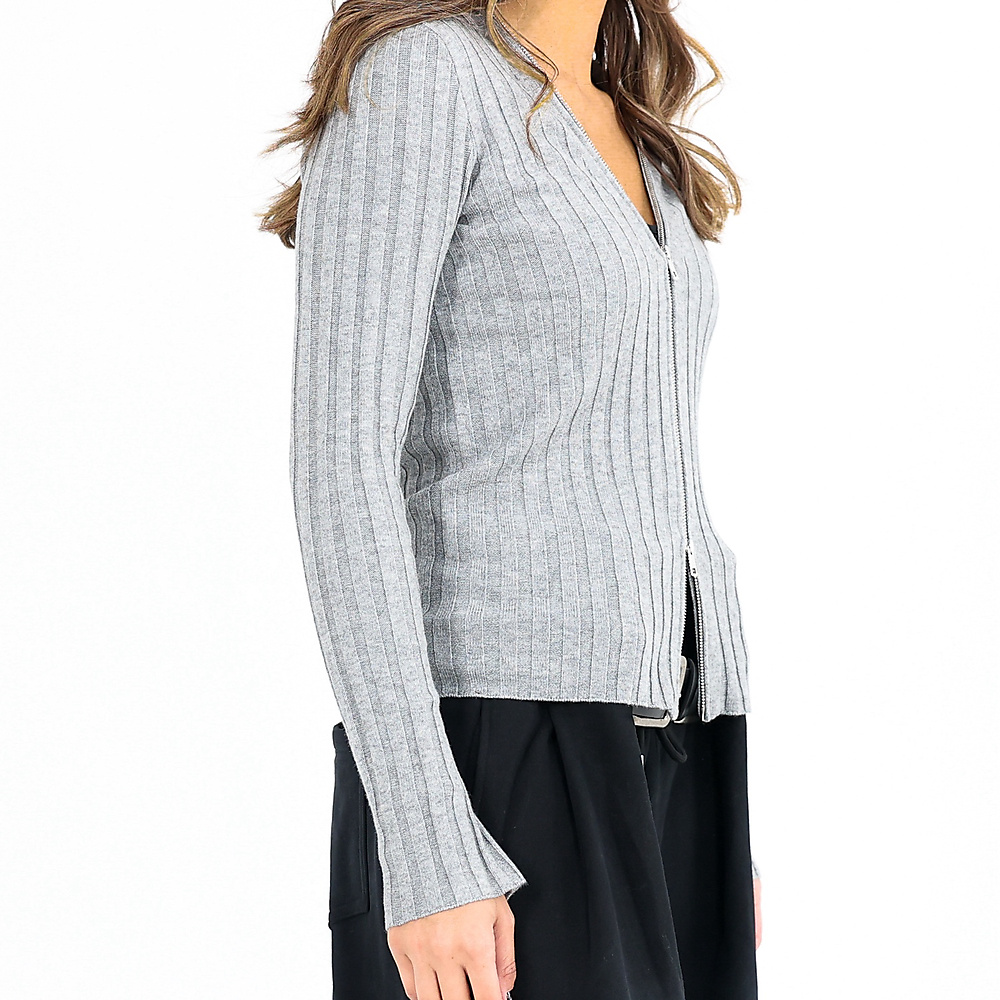 Zipper Grey Top