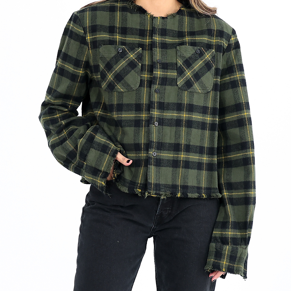 Checkered Olive Top