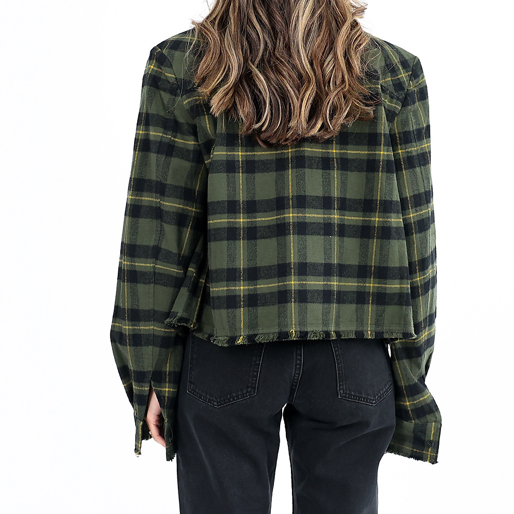 Checkered Olive Top