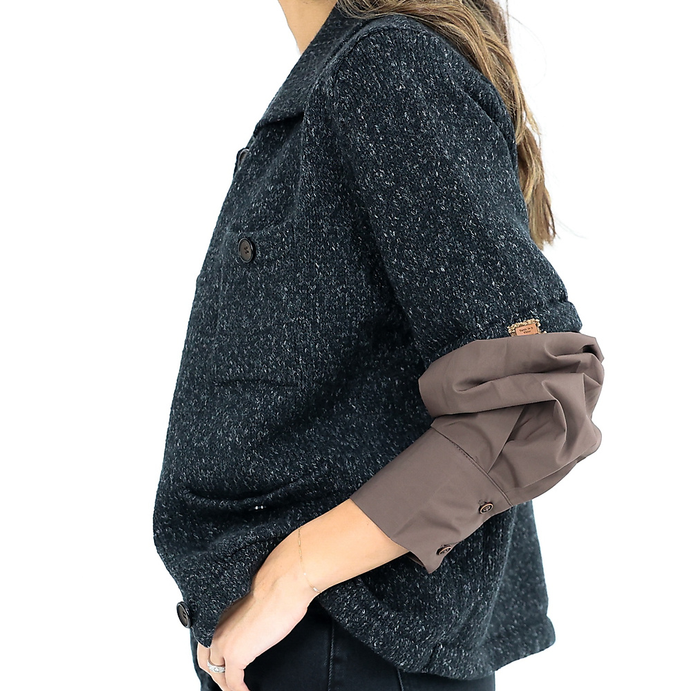 Knitted Button Top Grey