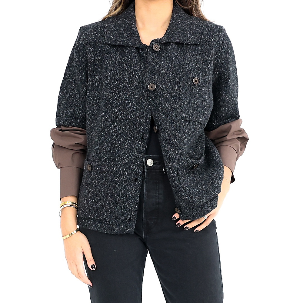 Knitted Button Top Grey