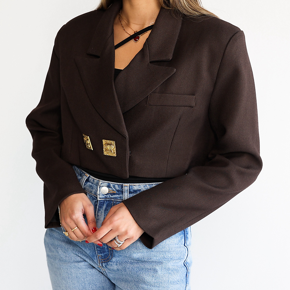 Cropped Jacket Brown