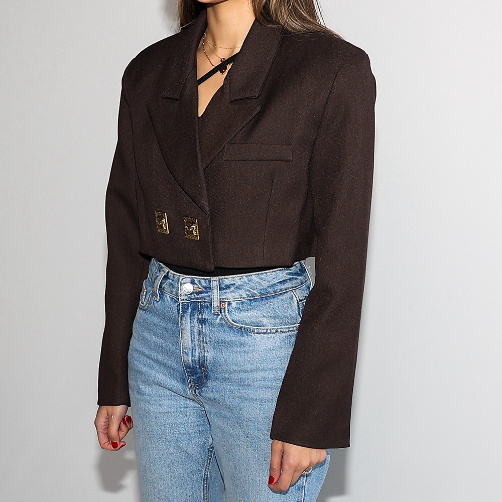 Cropped Jacket Brown