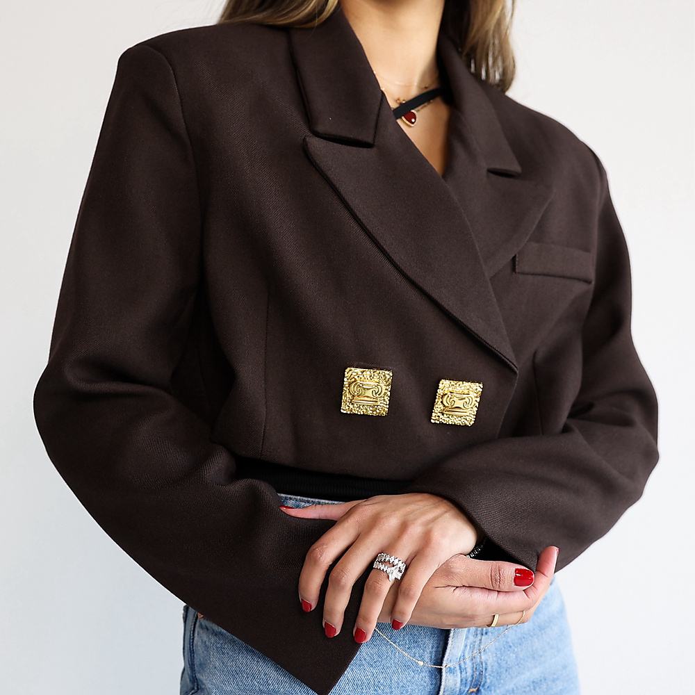 Cropped Jacket Brown