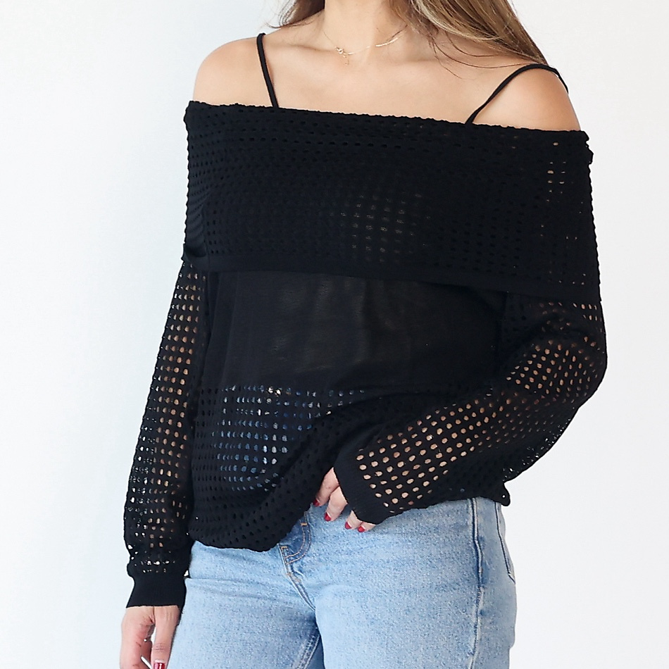 Knitted Black Top